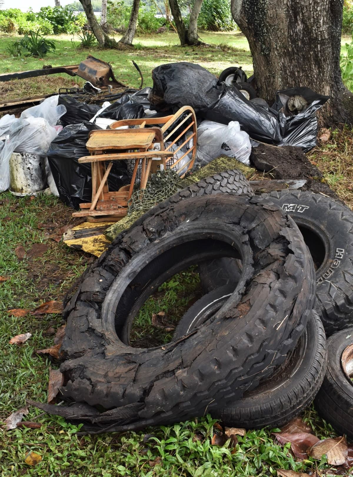 Waste tires.